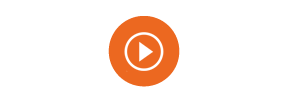 video play button icon in orange circle