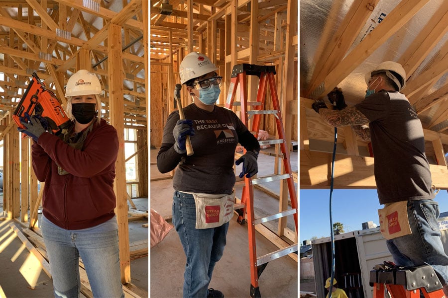 Andersen employees working on build