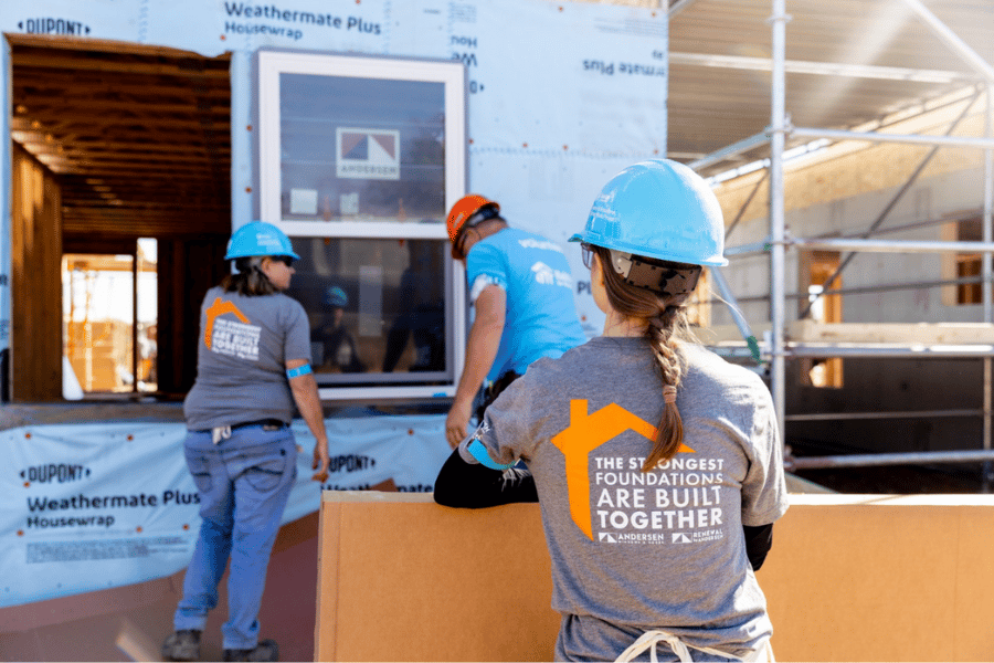 On site installing 100 Series windows