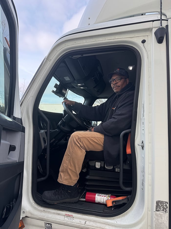 Mark Jones sitting in his truck