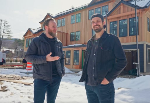 Nick and Tyler of Modern Craftsman outside a new build with Andersen Windows
