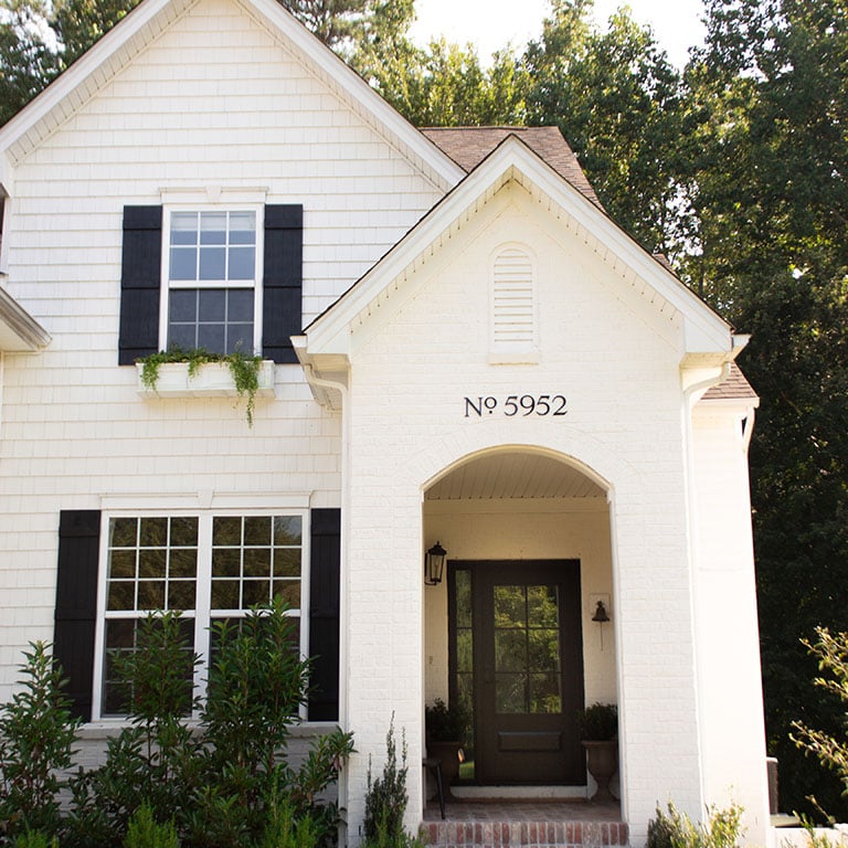 Exterior of Cass Smith of Cass Makes Home house featuring Andersen residential entry door