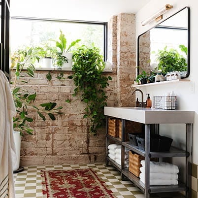 historical building remodeled bathroom