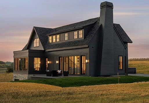 White Oaks Savanna Community, exterior of home in prairie