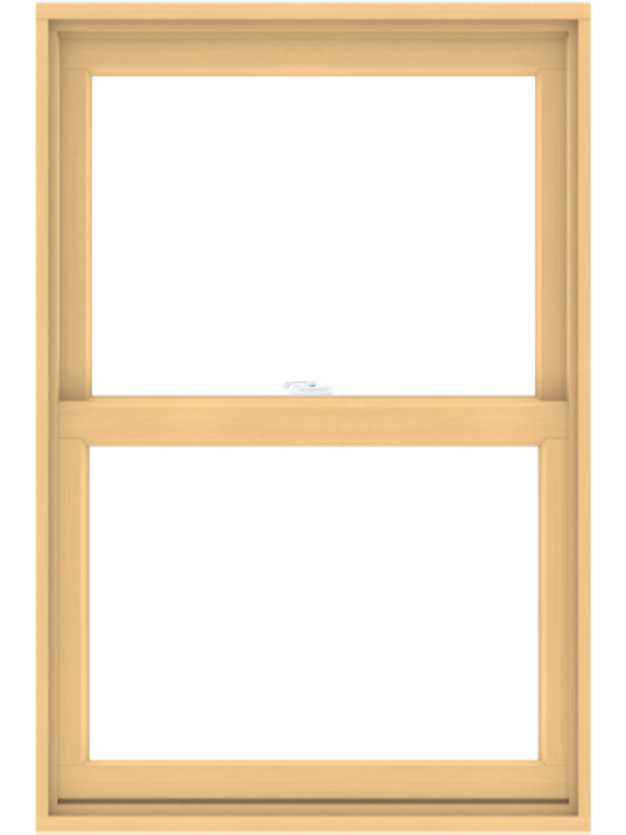 andersen interior natural pine double hung window