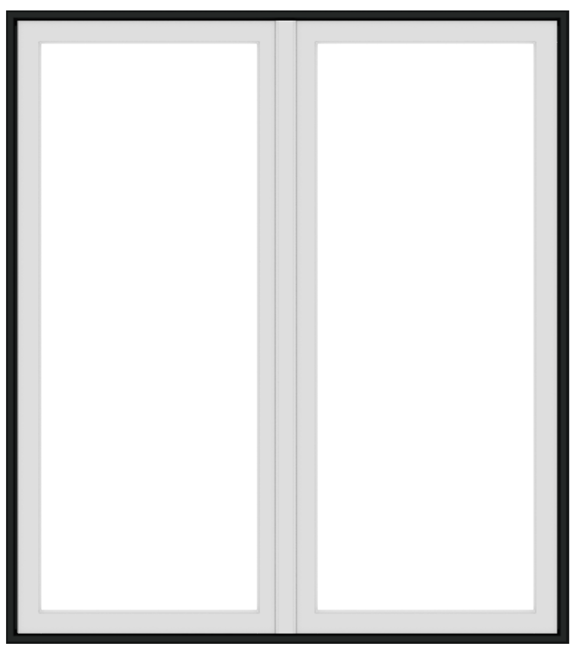 andersen e series french casement window with black trim