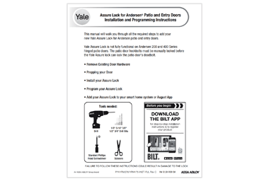 yale installation instructions screenshot of document
