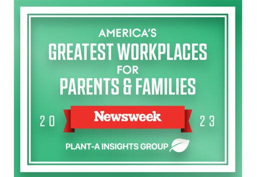 newsweek award image for greatest places to work for families