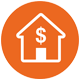 illustration of house with dollar sign inside orange circle