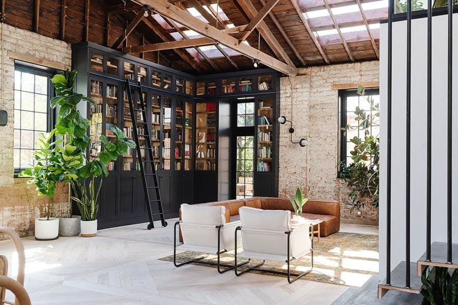 historical makeover of library living room