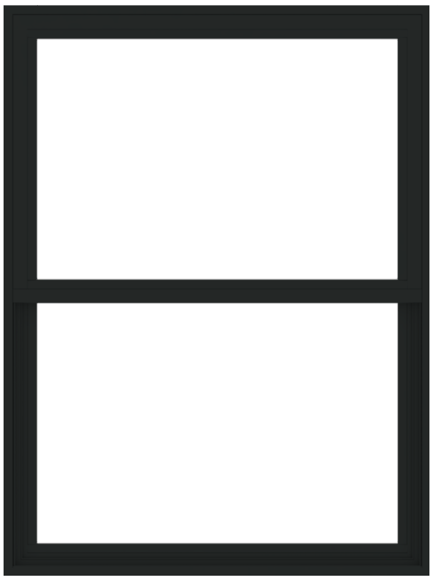 andersen 100 series single-hung window with black trim