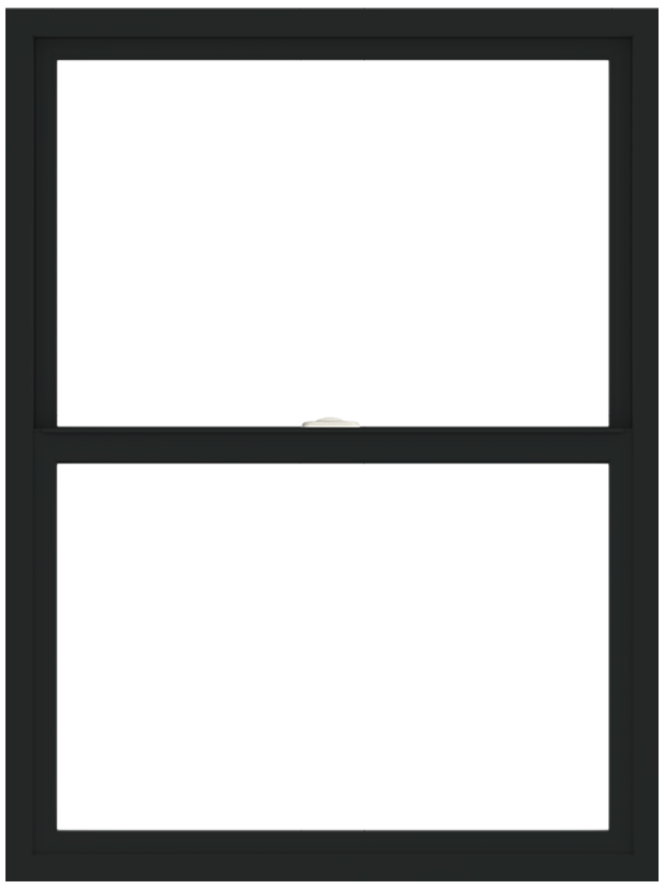 andersen 100 series single-hung window with black trim