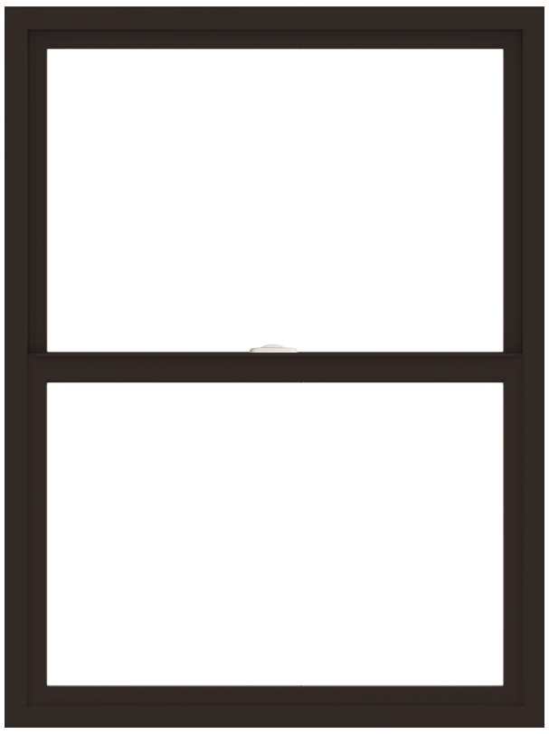 andersen 100 series single-hung window with dark bronze trim