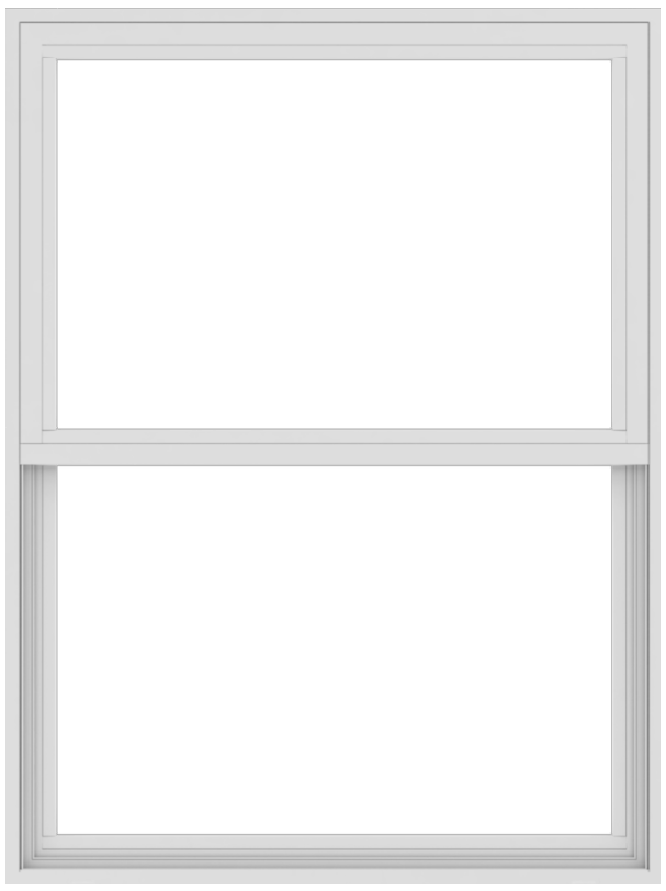 andersen 100 series single-hung window with white trim