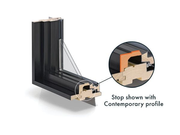 Contemporary profile option available on select 400 Series window products